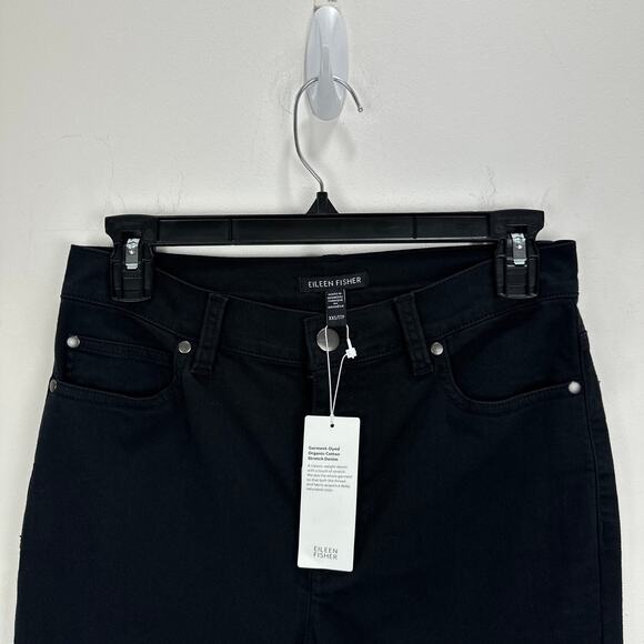 Eileen Fisher High Waist Slim Fit Jeans Black Stretch Organic Cotton XXS NWT - Picture 4 of 8